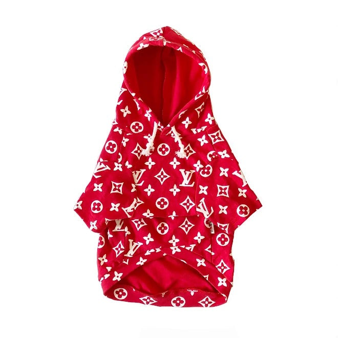 supreme hoodie red louis vuittons