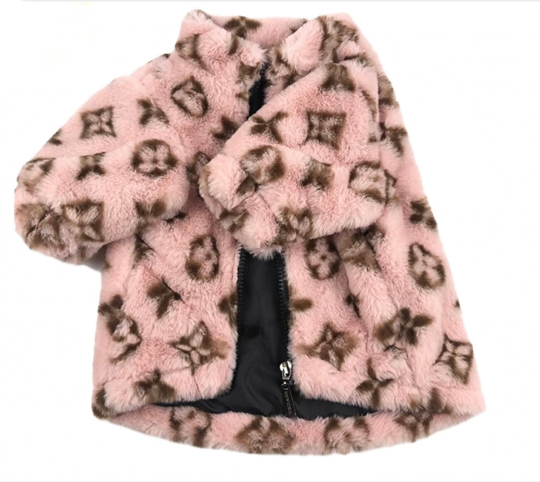 LV fur coat - pink