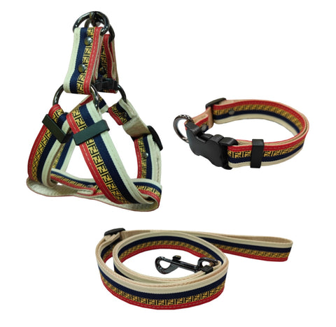 Green LV harness/collar/leash set – The Frenchie Shop