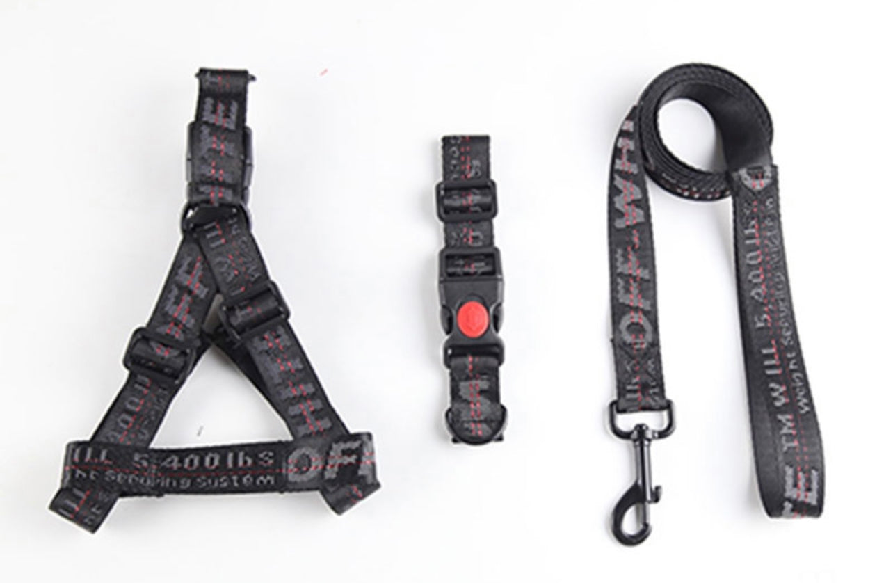 OW harness/collar/leash set - Black