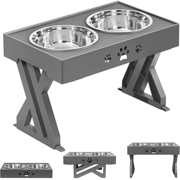 Adjustable dog bowl stand (comes with bowls)