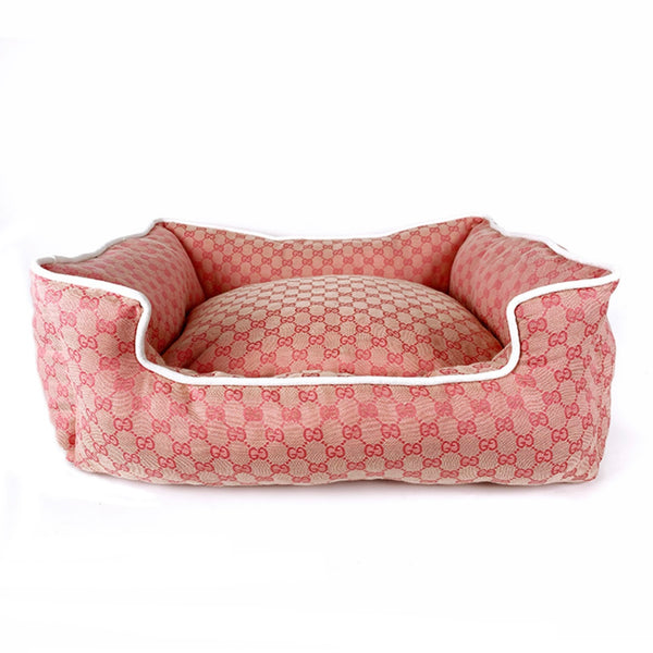 Pink GG dog bed