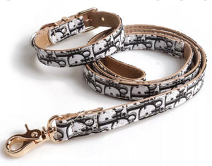 Designer leash & collar set - Black